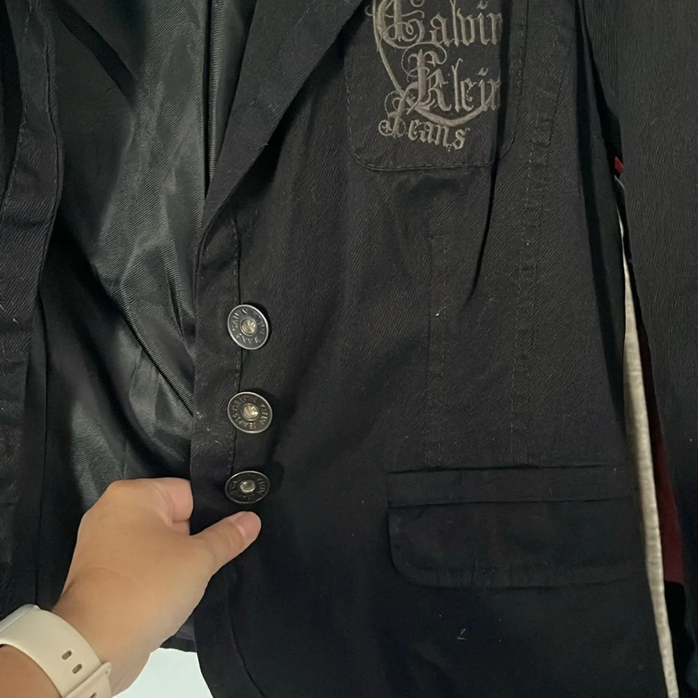 Calvin Klein stylish dark jean blazer